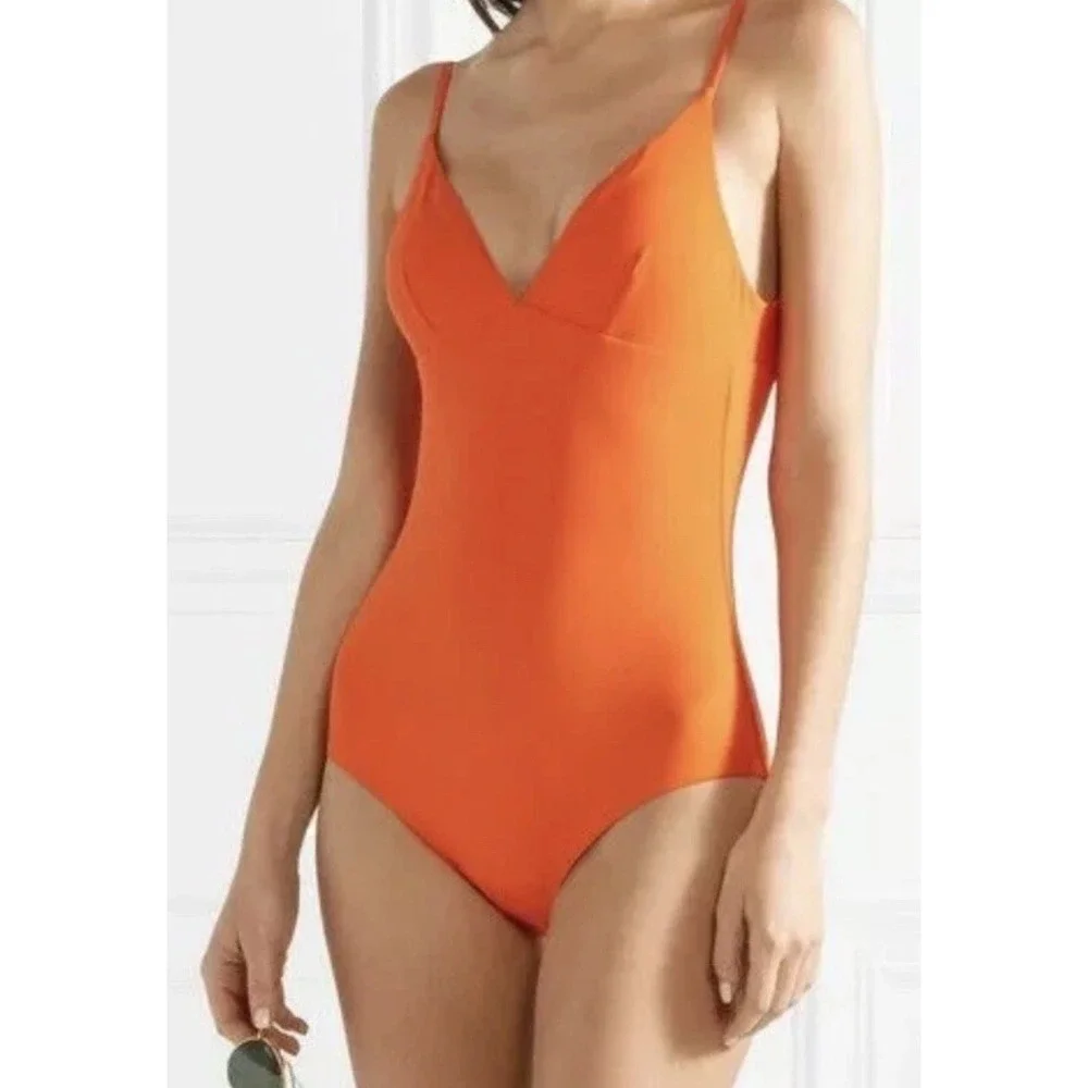 $198‎ Sz XL Tory Burch Marina One Piece Swimsuit TANGERINE